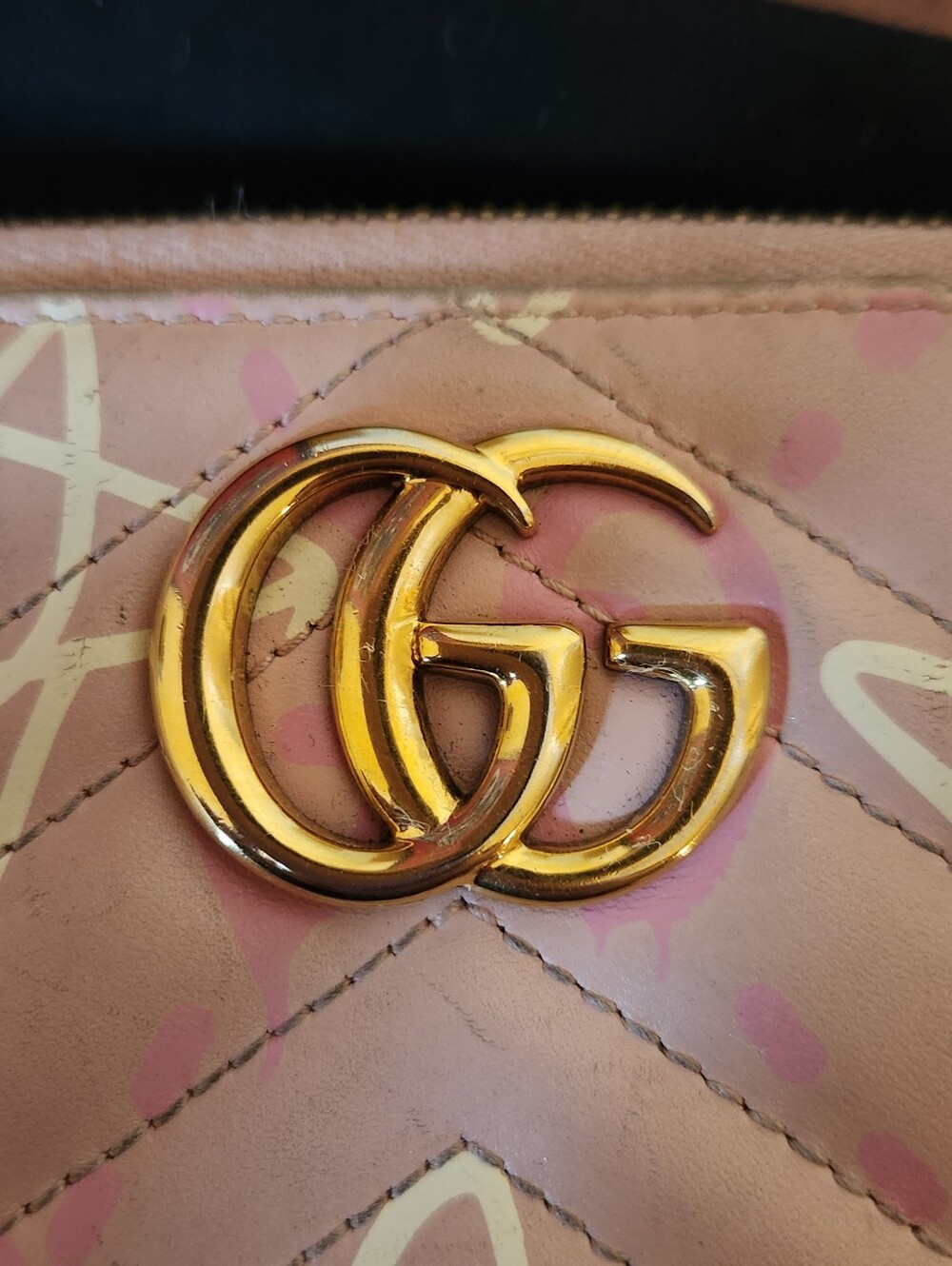 Gucci Calfskin Matelasse Ghost GG Marmont Zip Around Pink Wallet - Picture 12 of 12